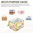 thumbnail image 6 of Yayeee Collapsible Cube Storage Bin with Lid Fabric Closet Decorative Basket with Handles, Candy Grapefruit, 6 of 7