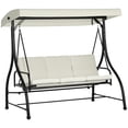 thumbnail image 1 of Outsunny Balancelle de Patio 3 Places avec Auvent Convertible en Lit de Porche, 1 of 10