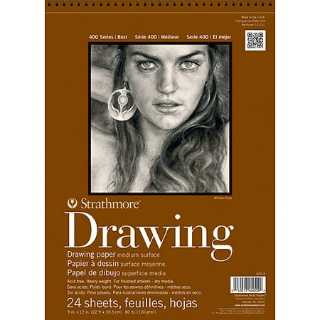 Strathmore Medium Drawing Paper Pad, 11" x 14", 80lb, 24 Sheets
