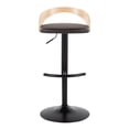 thumbnail image 4 of Grotto Adjustable Bar Stool, Black Bar Stools, Bar Chairs, Swivel Bar Stools, Bar Stools Set of 2, Bar Stools for Kitchen Counter (Natural Wood, Brown), 4 of 8