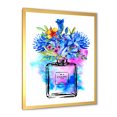thumbnail image 2 of Designart 'Perfume Chanel Five With Blue Flowers' French Country Framed Art Print, 2 of 4