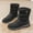 Black, variant on Bnwani Women Boots Ankle Winter Fashion Pile Toe Flat Mid-Calf Fleece Warm Snow Boot Black Size 4.5