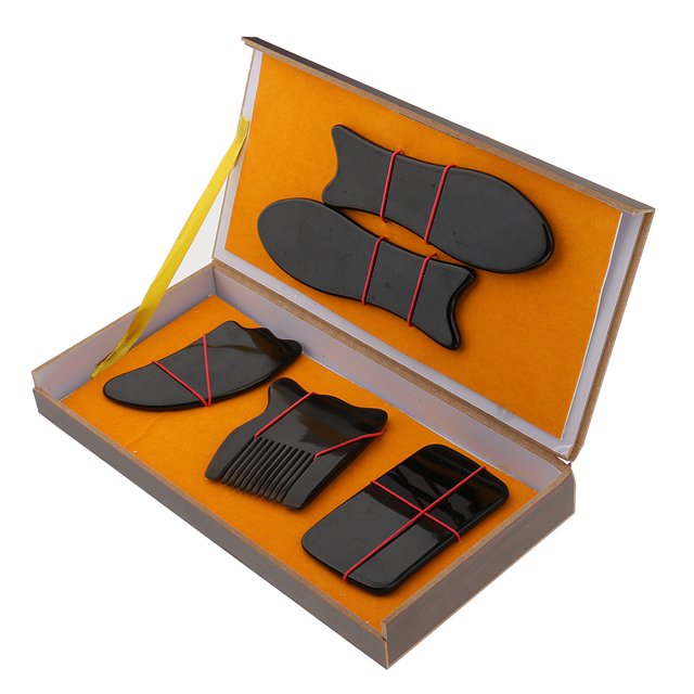 5pcs Conjunto De Herramientas De Cuerno De Buey Para El Dolor Muscular Y El Dolor Saludable Yuyangstore Juego de mesa de raspado