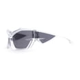 thumbnail image 3 of Unique Trendy 90s Sport Plastic Side Visor Wrap Around Sunglasses Clear - Black, 3 of 4
