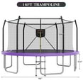 thumbnail image 6 of EUROCO 16FT Trampoline for 5-6 Kids and Adults with Lights, Basketball Hoop, Enclosure Net & Ladder, Outdoor Round Trampoline, Easy to Assemble, 6 of 7