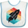thumbnail image 3 of Inktastic Rocket Ship Retro Space Boys or Girls Baby Bib, 3 of 4