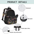 thumbnail image 4 of Colorful Headphone Black Pattern Backpack for School, Cute School Bag with Adjustable Shoulder Straps and Padded Back, 15"x11.42"x5.5", 4 of 5