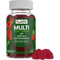 Yum-V's Teen Multivitamin Gummies with Biotin and Antioxidants Raspberry Flavor, 60 Count