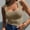 Khaki, variant on Woman Tank Top Going Out Tank Tops for Women Square Neckline Crop Europe the United States Tank Backless Hottie Knitted Women Blouses Dressy Casual Womens Basic Tee Shirts White 2XL
