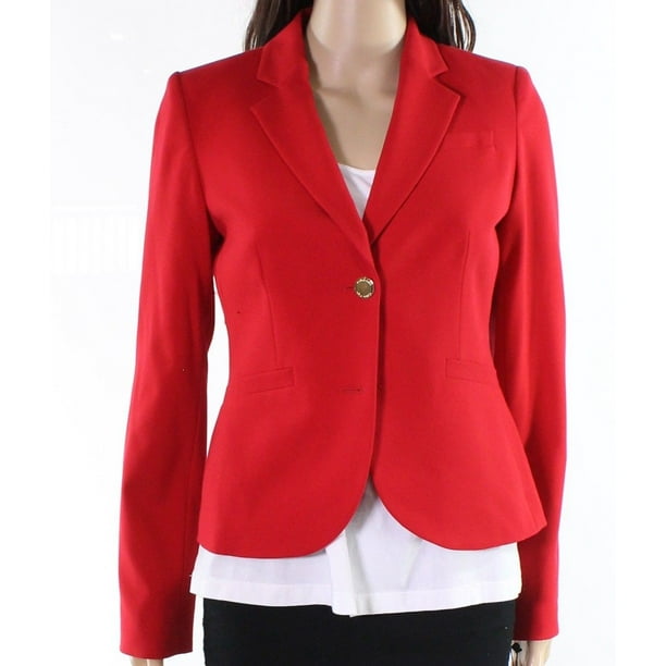 Calvin Klein Calvin Klein NEW Red Womens Size 12P Petite NotchCollar