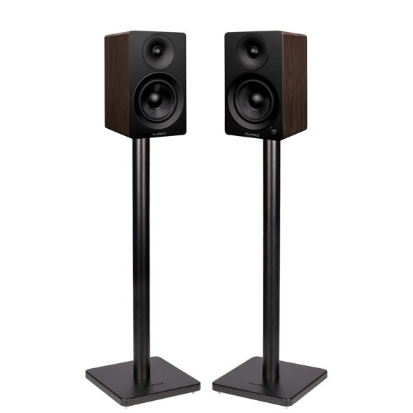 Fluance Ai41 Powered 2-Way 2.0 Stereo Bookshelf Speakers with Speaker Stands 5" Drivers 90W Amplifier for Turntable Bluetooth 5 Wireless Music Streaming with RCA Optical Subwoofer Out (Natural Walnut)