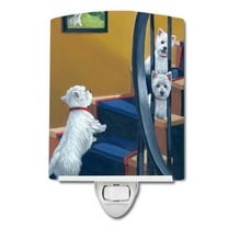 Caroline's Treasures PPP3204CNL Westie Going Up Ceramic Night Light, 6x4x3", multicolor