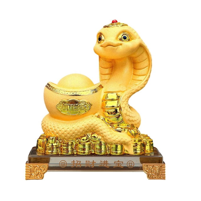 CAIROYAR 2025 Figura de serpiente Bolsa de dinero Estatua Feng Shui Buena suerte Decoración para el hogar y la oficina F8