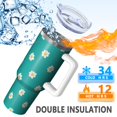 thumbnail image 5 of 40oz Tumbler with Handle and Straw, Vacuum Insulated Stainless Steel Travel Mug, Fits Car Cup Holder, Daisy Floral Print, 5 of 6