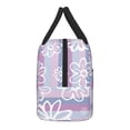 thumbnail image 4 of YFYANG Portable Waterproof Insulated Lunch Bag, Purple Striped Flowers Reusable Cooler Bag / Picnic Bag for Adults Teens, 4 of 9