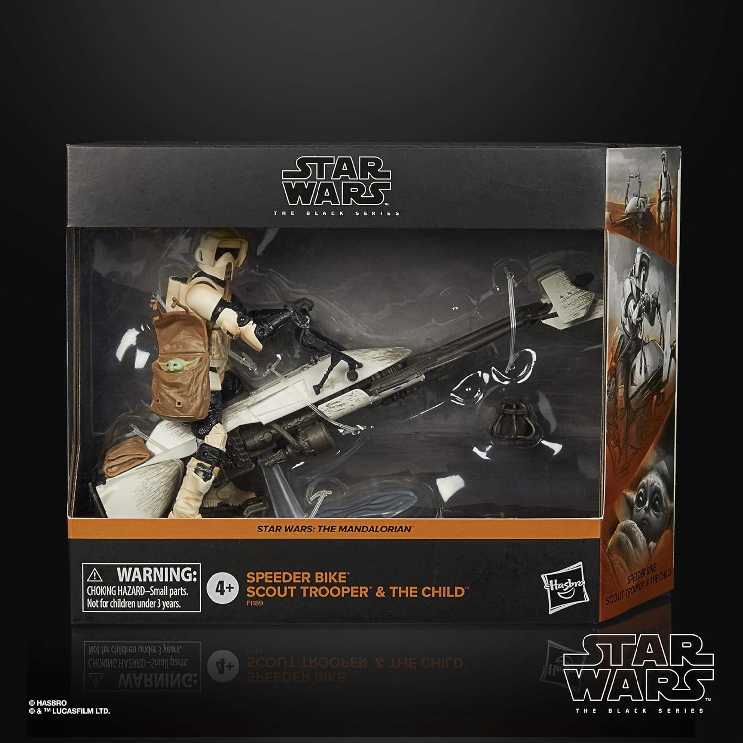 STAR WARS BLACK SERIES SPEEDER BIKER SCOUT TROOPER & THE CHILD