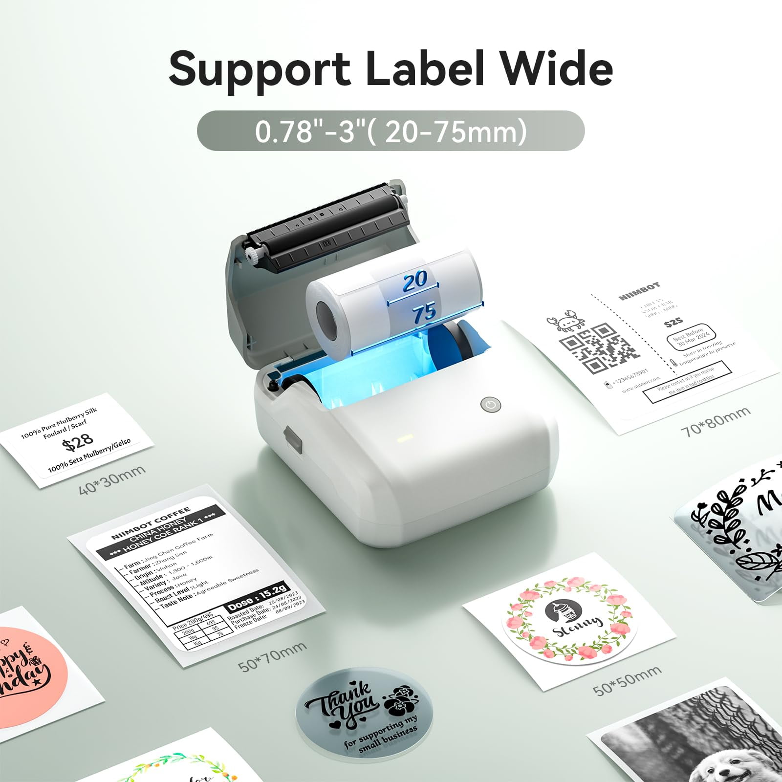 NIIMBOT B31 Label Maker Machine, 3 inches Barcode Label Printer Wireless Thermal Sticker Printer(Gray)