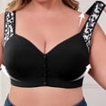 thumbnail image 5 of FITORON Front Closure Sports Bra for Women Plus Size XL-5X, Medium Support High Impact Padded Workout Bra, Moisture Wicking Yoga Bras with Adjustable Straps, Black,Size 2XL, 5 of 6