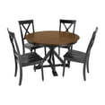 thumbnail image 3 of Bush Furniture West End 45W Round Trestle Dining Table with 4 Cross Back Dining Chairs in Burnished Medium Brown and Black, 3 of 6