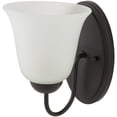 thumbnail image 6 of Mark&Day Wall Sconces, Gnesau Global Dark Brown 1-Light Plug-in or Hardwire Wall Sconce Lighting for Bedroom Hallway Kitchen, Powder Coated Frosted Wall Lamp, Bulb not Included (9" H x 6" W x 8" D), 6 of 8