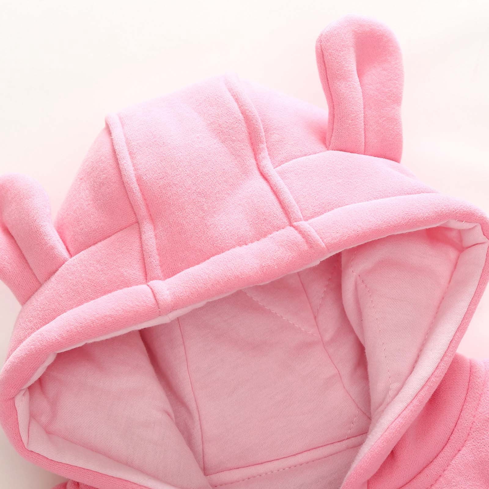 TOOYOU Boys Bodysuit Outfit New Baby Boy Girls Onesies Ribbed Pajamas Zipper Long Sleeve Cute Animal Shaped Dressing Up Jumpsuit One-Piece Romper Size 0-3 Months Pink