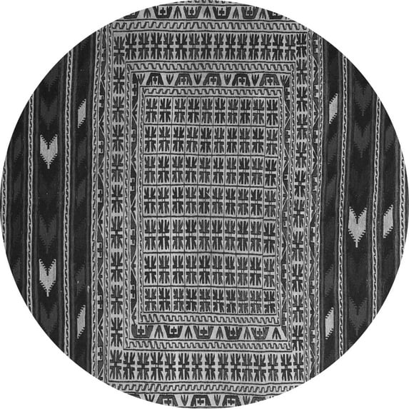 Ahgly Company Indoor Round Southwestern Gray Country Area Rugs, 3' Round