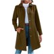 thumbnail image 2 of Abrigo informal de manga larga sin capucha y chaquetas para mujer, elegante abrigo de invierno de color liso con solapa y manga larga, chaqueta de lana estilo guisante, blusa para mujer, 2 of 9