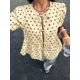 thumbnail image 5 of Blusa De Mujer Con Lunares Café En Albaricoque, Mangas Abullonadas Y Lazo, 5 of 21