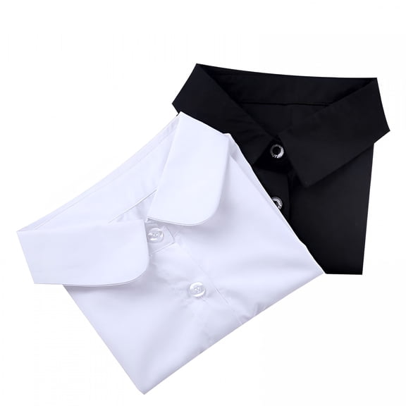 TELOLY Lady'S Fake Collar Half Shirt Blouse Detachable False Collar Ol Joker Shirt Decorative Collar Collar Cuff Cotton Choker Tie False Lapel Point