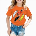 thumbnail image 2 of Sgkm Teen Girl Shirts Kids Print Short Sleeve Tee Crewneck Plus Size Shirts Basic Top for Summer Yellow 4-5 Years, 2 of 6