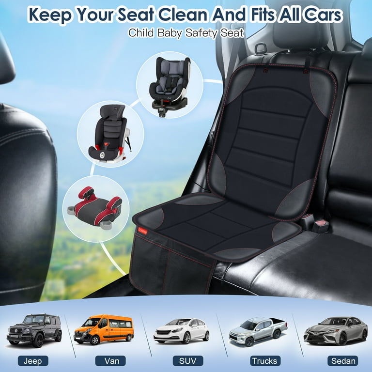 Sinvitron Car Seat Protector Waterproof Non Slip for Leather Fabric Seats 2 Mesh Pockets Black Walmart