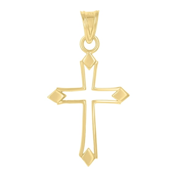 10kt Yellow Gold Unisex Cross Religious Charm Pendant