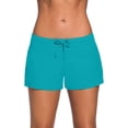 thumbnail image 1 of Yuarrent Traje de baño Ajustable Sólido Cordón Banda Secado rápido Pantalones anchos de moda Piernas Pantalones cortos fríos Traje de baño Deportes acuáticos Verde METRO, 1 of 6