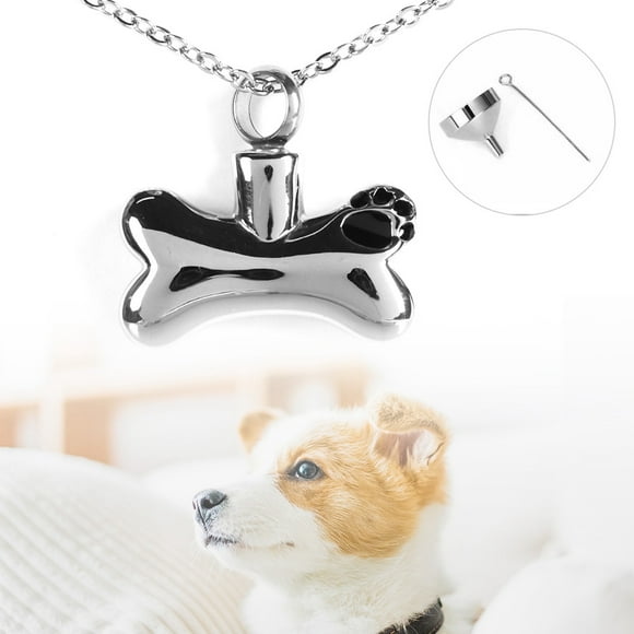 Cremation Jewelry, Memorial Pet Bone Shaped Necklace Pendant For Dog Cat Ashes With Filling Kit For Pet Owners To Keep Loved Ones Close