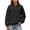 Black, variant on Kawaii Clothes Women's Solid Sweatshirt Ladies' Fashionable And Casual Solid Color Round Neck Long Sleeved Pocket Sweatshirt And Hoodie