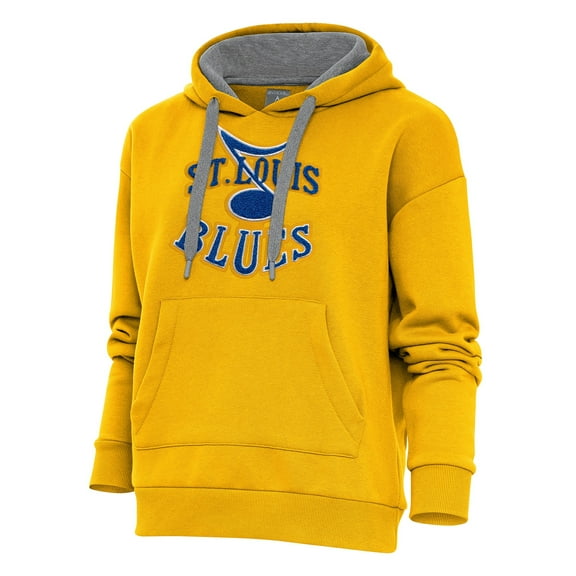 Men's Antigua Gold St. Louis Blues Special Edition 2.0 Victory Pullover Hoodie