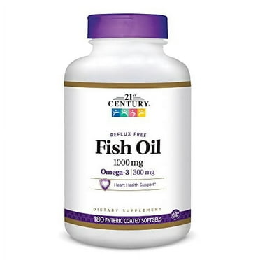 21st Century Fish Oil 1000 Mg Enteric Coated Softgels, 180 Count