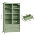 thumbnail image 4 of Homfa Double Row 6 Tier Bookcases, 71 in Tall Bookcase Bookshelf with 4 Drawers and 8 Display Cubicles, for Home Office Living Room, Green, 4 of 8