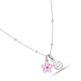 thumbnail image 3 of JewelStop Sterling Silver Polished Finish 0.8mm Enamel Flower Ladybug Chain Necklace with Lobster Clasp - 16", includes 2" extender., 3 of 5