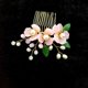 thumbnail image 5 of 1 pieza de peine de pelo de estilo chino imitado flor de jade con incrustaciones de perlas peine accesorios para el cabello de novia, 5 of 5