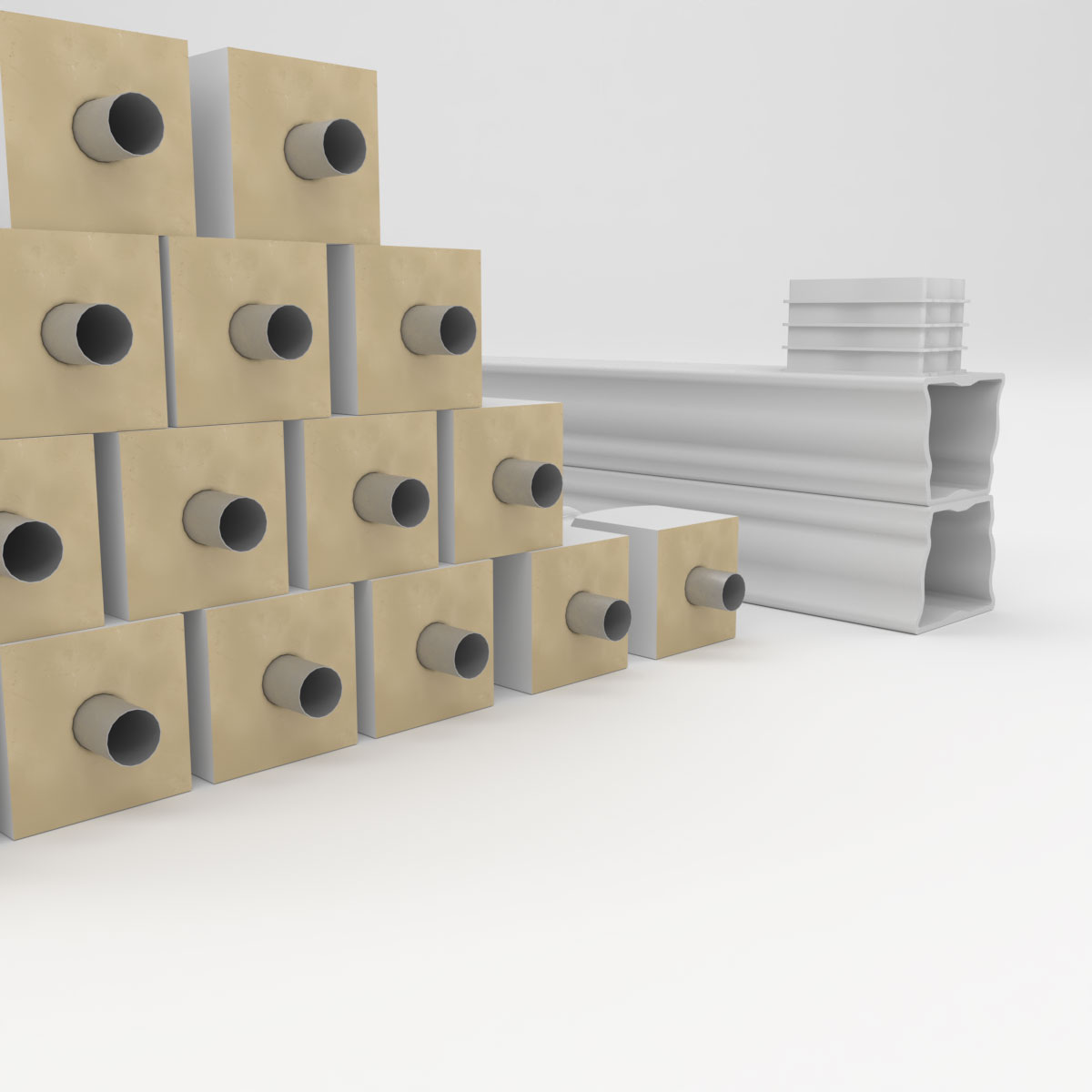 Ekena Millwork 42"H x 15'L Fiberthane Wellington Unassembled Balustrade Railing Kit, Style A (7 5/8" On-Center Spacing to Pass 4" Sphere Code)
