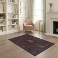 thumbnail image 2 of ODIKA 4'x6' Washable Area Rug Non-Slip, Chair-Friendly, Flatwoven Guitar Sound Music Wave Musical Instrument Record Vinyl Themed for Home Office, Under Desk, 2 of 7