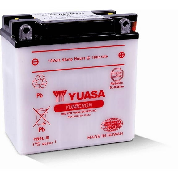 Yuasa YB9L-B High Performance Conventional 12V Battery (YUAM229LY)
