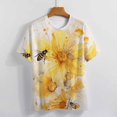 thumbnail image 4 of Bee And Flowers T Shirts Basic T-Shirt Short Sleeve Ladies Tee Shirt Summer Graphic Clothing, 4 of 5
