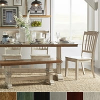 Inspire Q Kitchen Dining Furniture Product Image Inspire Q Eleanor Antique White Farmhouse Trestle Base 6 Piece Dining Set Slat Back