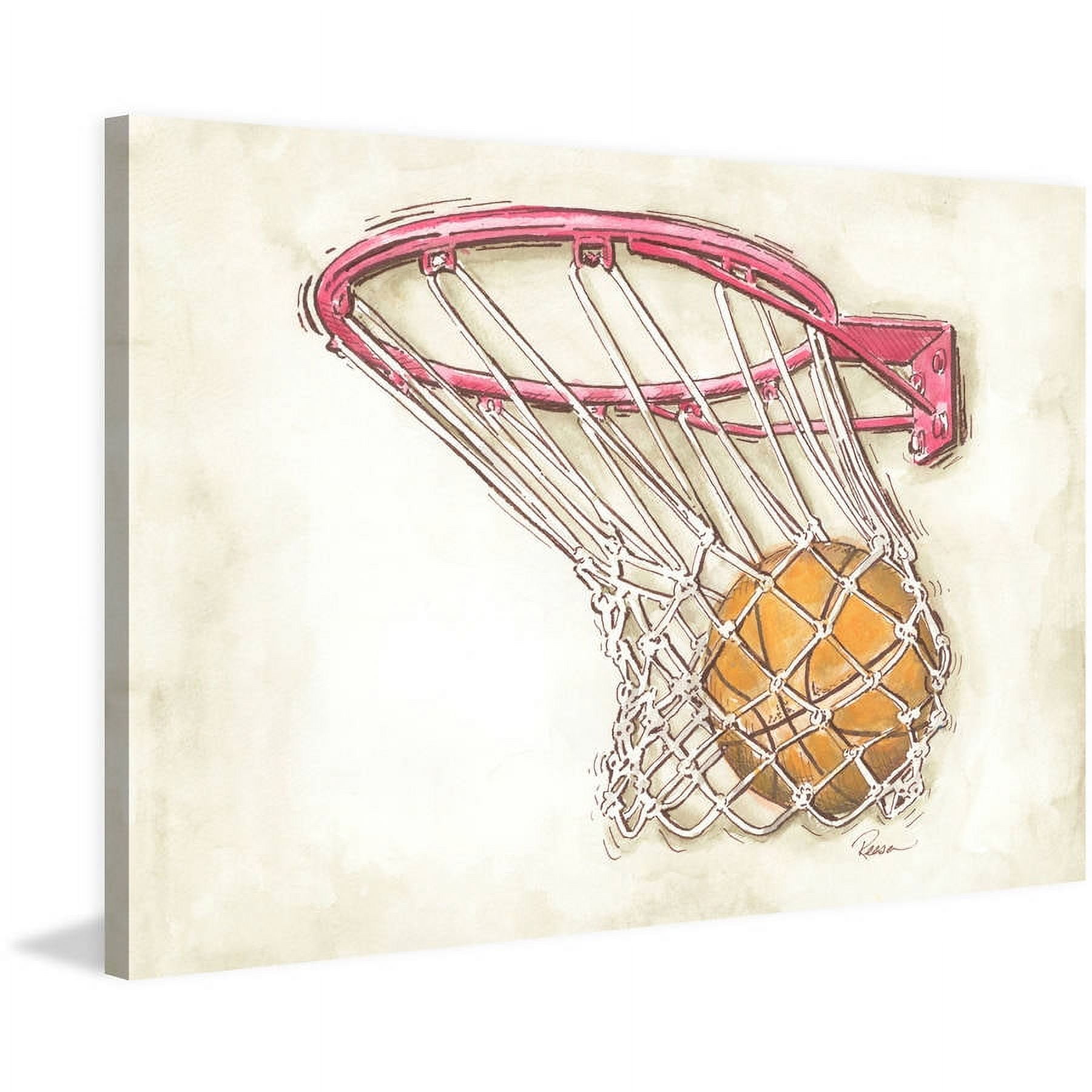 "Basketball Swish" Painting Print on Wrapped Canvas