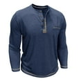 thumbnail image 6 of DIOAZUD Waffle Long Sleeve Henley Shirts for Men Solid Color Button Tops Lightweight Casual Regular Fit Tshirts for Workout, 6 of 7
