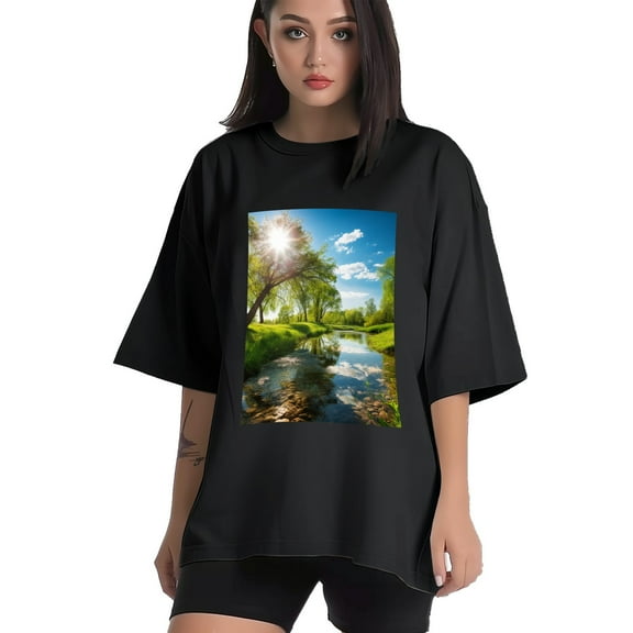 Plus Size Shirt for Women Black Tops for Women Short Sleeves Shirt for Women Forest7 T Shirt Crewneck Shirt for Women XS