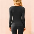 thumbnail image 4 of Plus Size Thermal Underwear for Women Long Fleece Lined Base Layer Winter Warm Top Dark Gray XL, 4 of 4