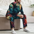 thumbnail image 7 of Cauagu Colorful Flower Goat Print Men's Long-Sleeve Pajama Set,Soft Button-Front 2Pjs for Men Long Sleeve Men’s Sleepwear-Large, 7 of 7